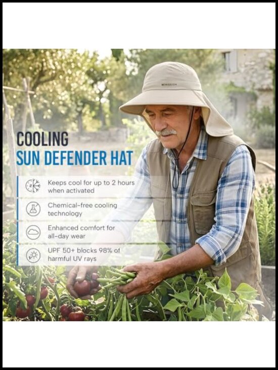 Cooling Sun Hat UPF 50 Wide Brim Hiking Fishing Beach Gardening Outdoor main image 6